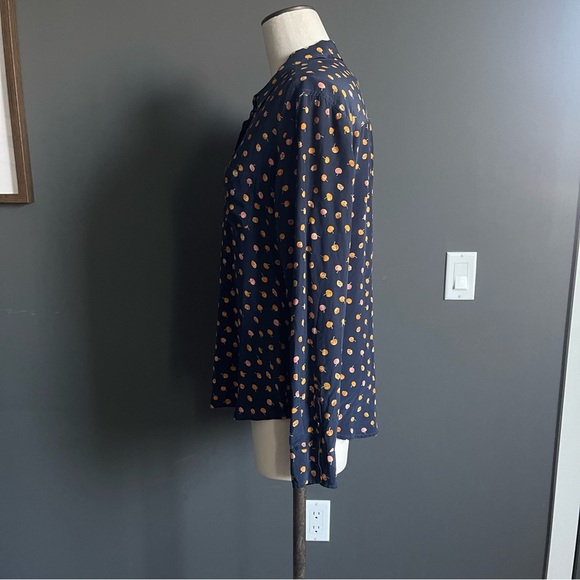Equipment Femme Brett Navy Shirt Top with Fruit Print - Picture 4 of 7